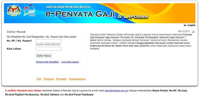 e penyata gaji dan laporan 2